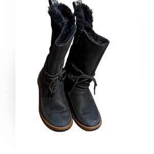 Merrell Womens Sylva Tall Waterproof Winter Snow Boots Black Leather 5.5